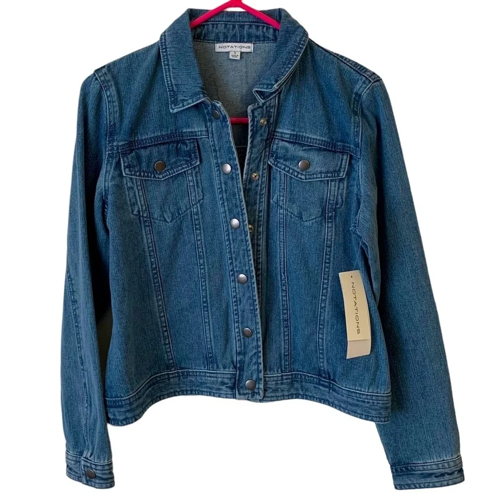 Notations | Small | NWT Women's Blue Denim Jean Jacket - Picture 1 of 7